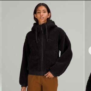 Lululemon | Black Reversible Fleece Hoodie Jacket Coat Size 6